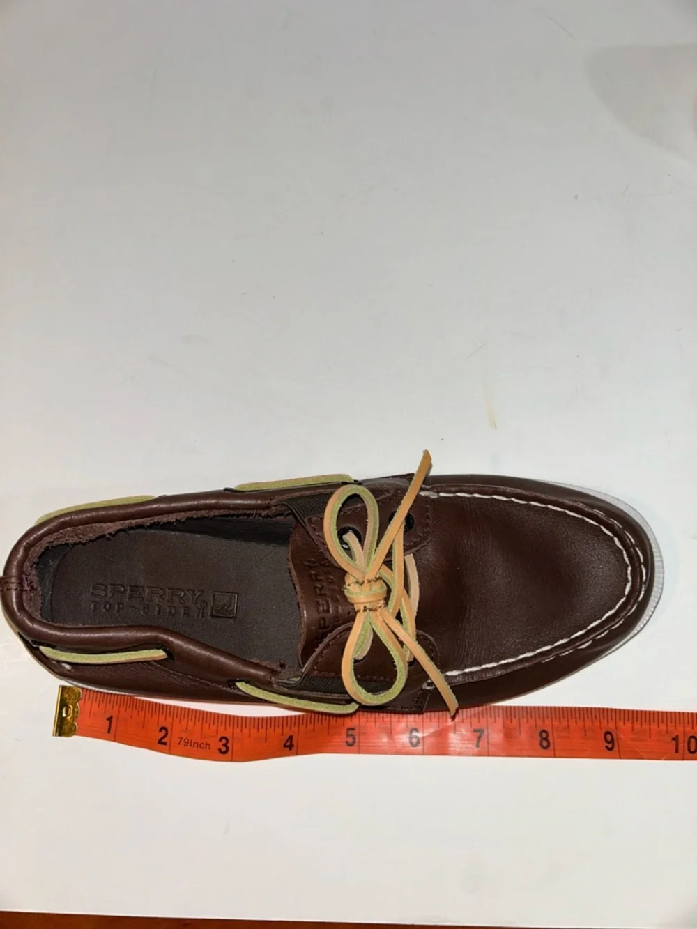 Sperry Brown Leather Boat Shoes with Tan Laces